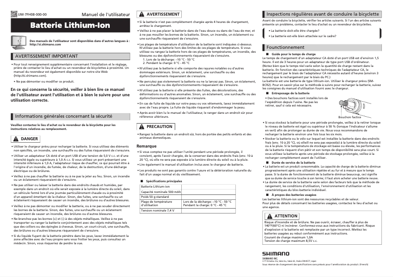 Página 1 del manual Manual de usuario Shimano SM-BTR2