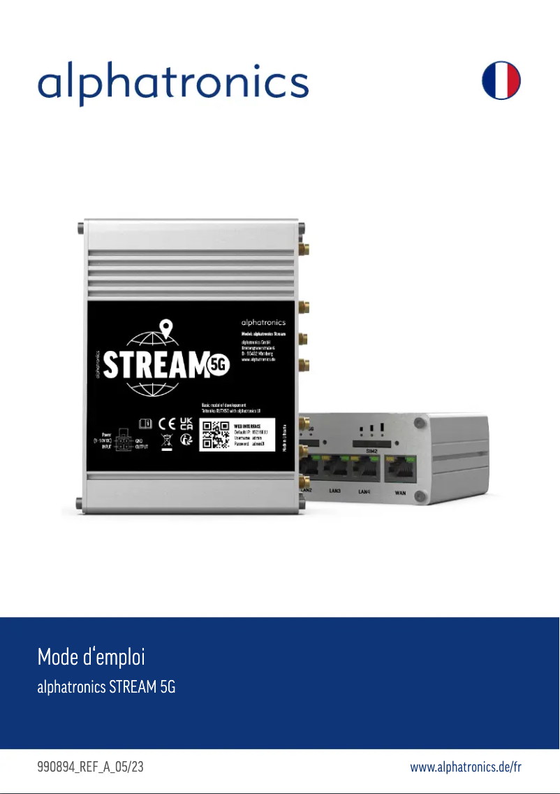 Imagen de la primera página del manual del dispositivo STREAM 5G