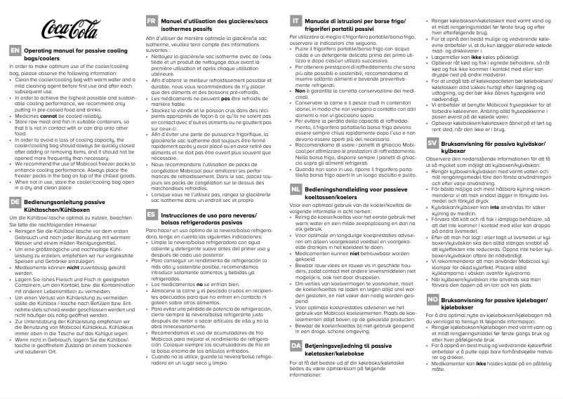 Página 1 del manual Manual de usuario Mobicool Coca-Cola Fresh 5