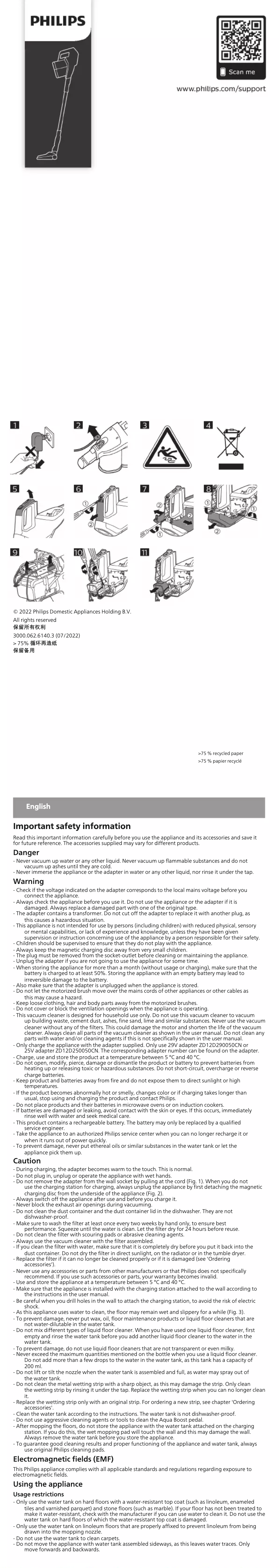 Página 1 del manual Folleto Philips Speedpro Aqua FC6729