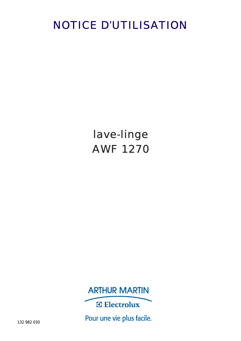 Imagen de la primera página del manual del dispositivo AWF 1270