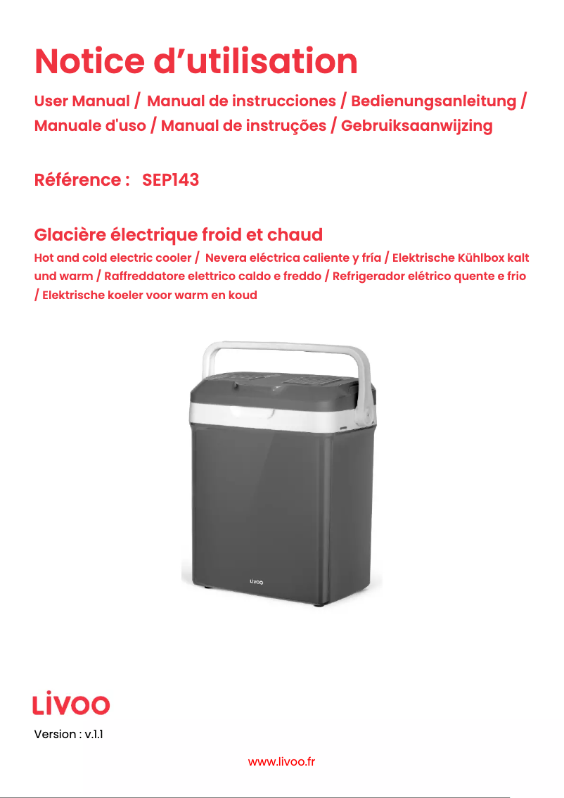 Página 1 del manual Manual de usuario Livoo SEP143