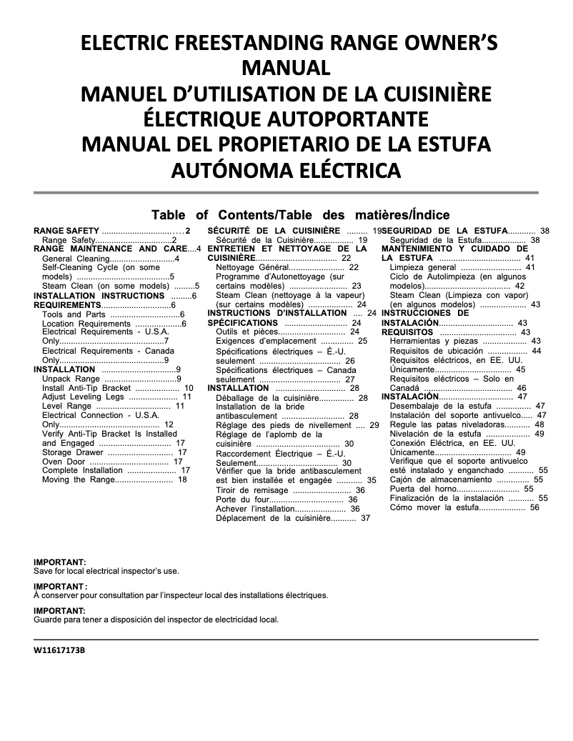 Imagen de la primera página del manual del dispositivo YWFES3530RB
