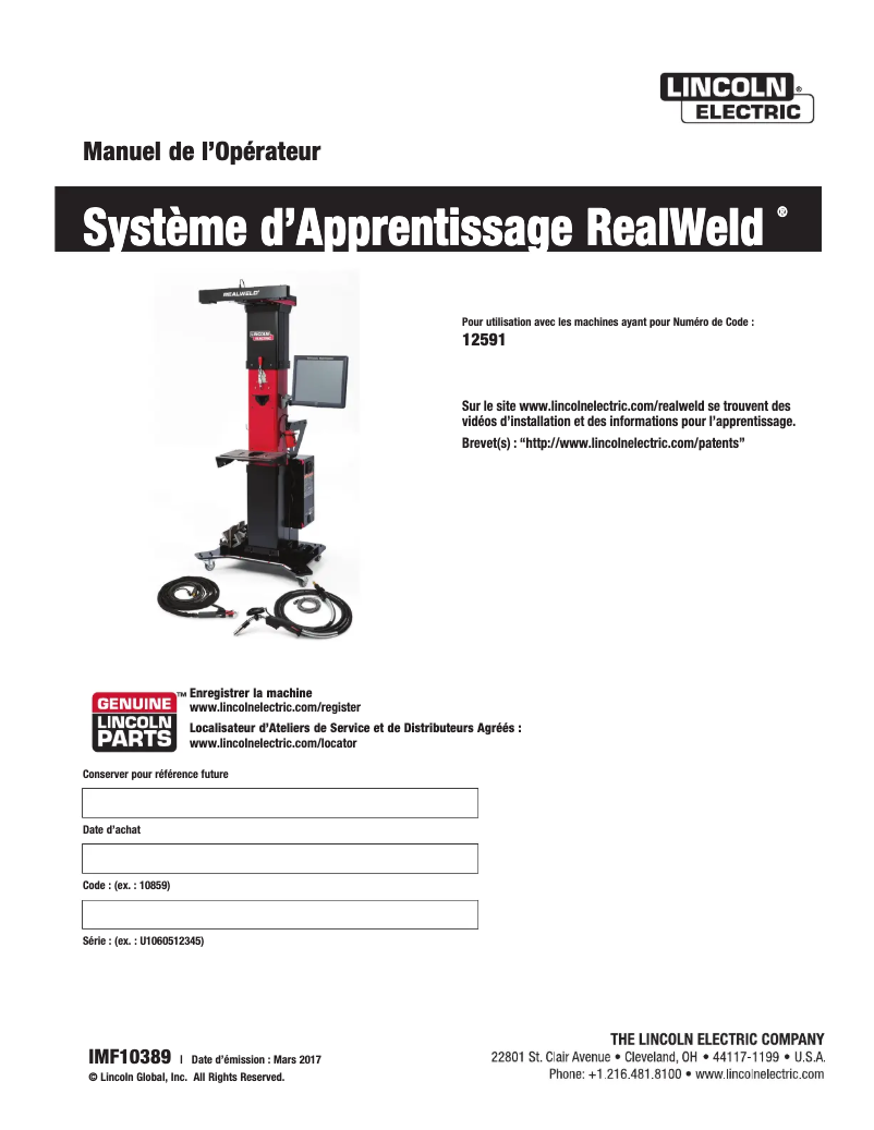 Página nº 1 - Manual de usuario Lincoln Electric RealWeld