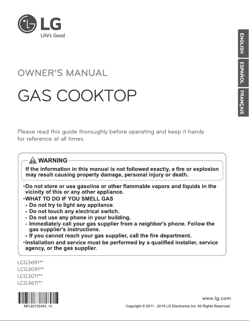 Imagen de la primera página del manual del dispositivo LCG3691ST