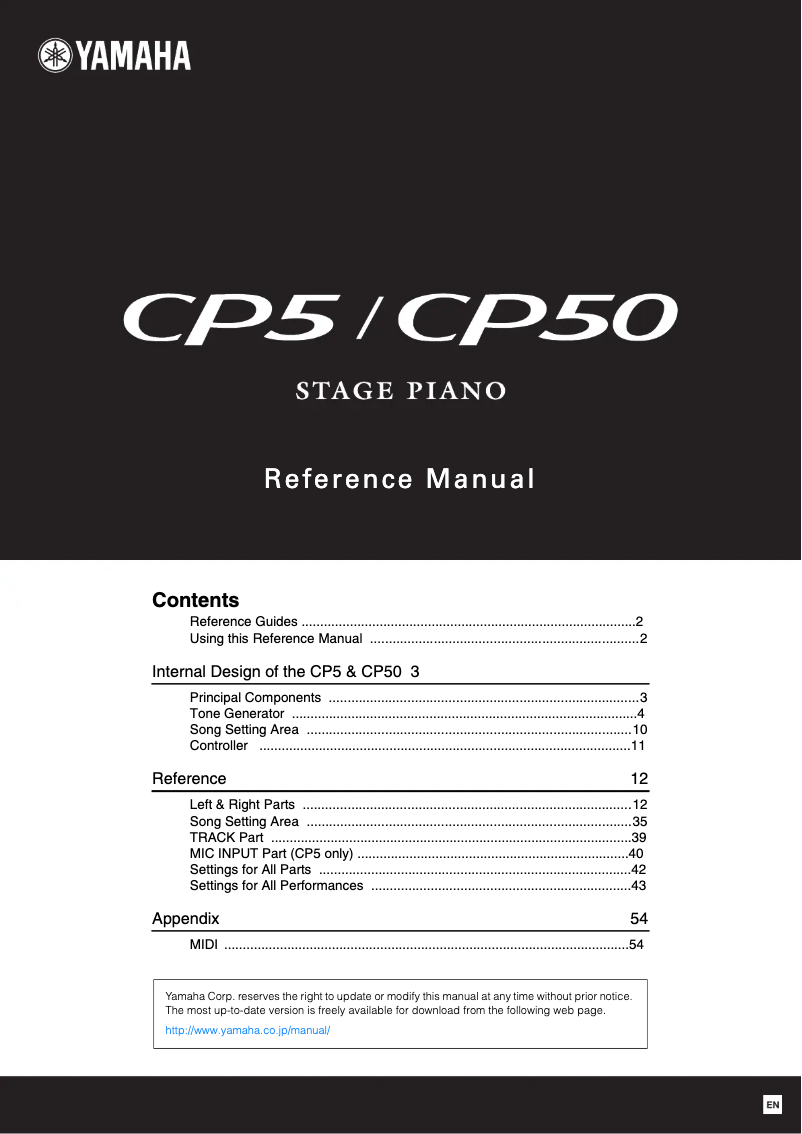 Página 1 del manual Manual de usuario Yamaha CP50