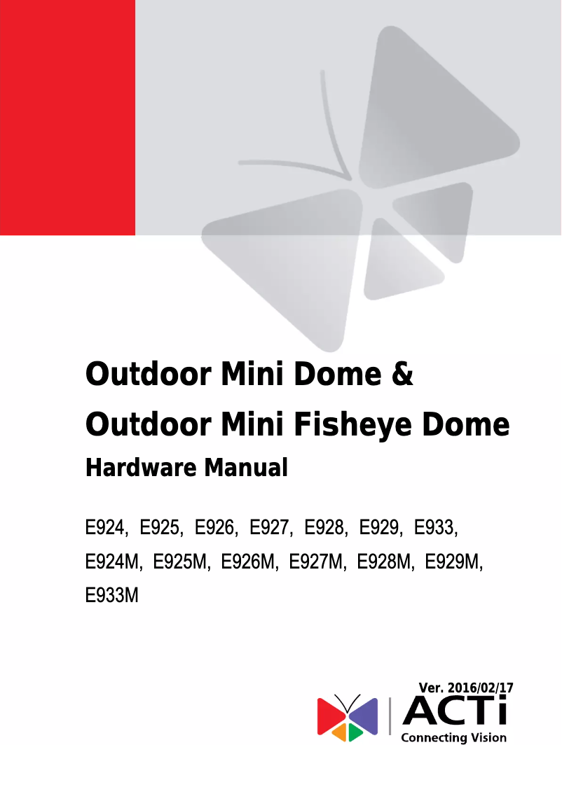 Página 1 del manual Manual de instrucciones ACTi E927