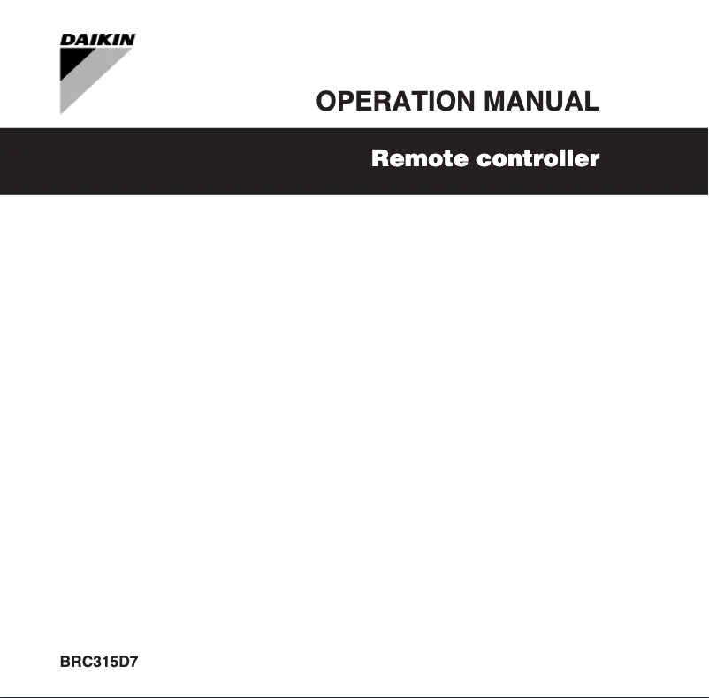 Página nº 1 - Manual de usuario Daikin BRC315D7