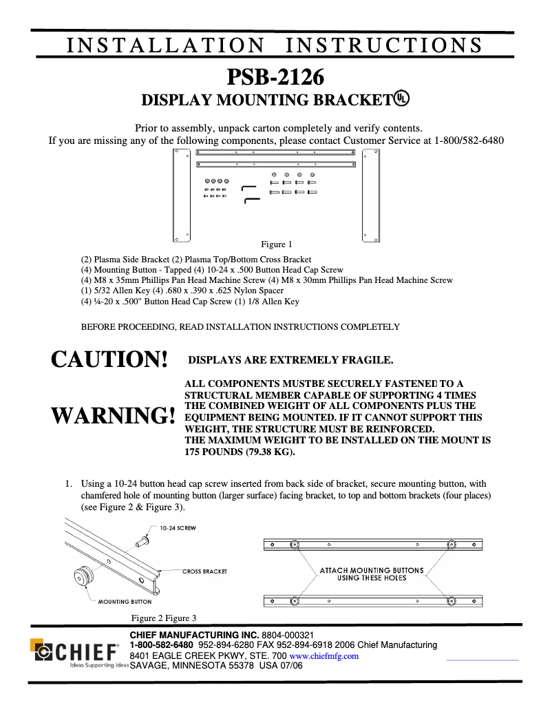Página 1 del manual Manual de usuario Chief PDR2126B