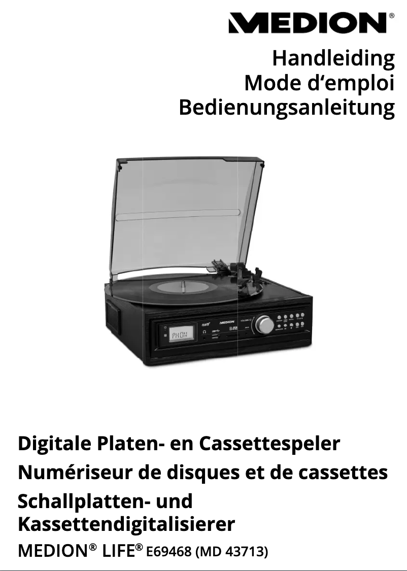 Imagen de la primera página del manual del dispositivo LIFE E69468 (MD 43713)