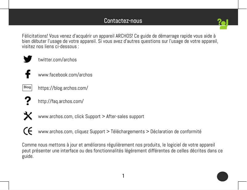 Página 1 del manual Manual de usuario Archos PicoWAN