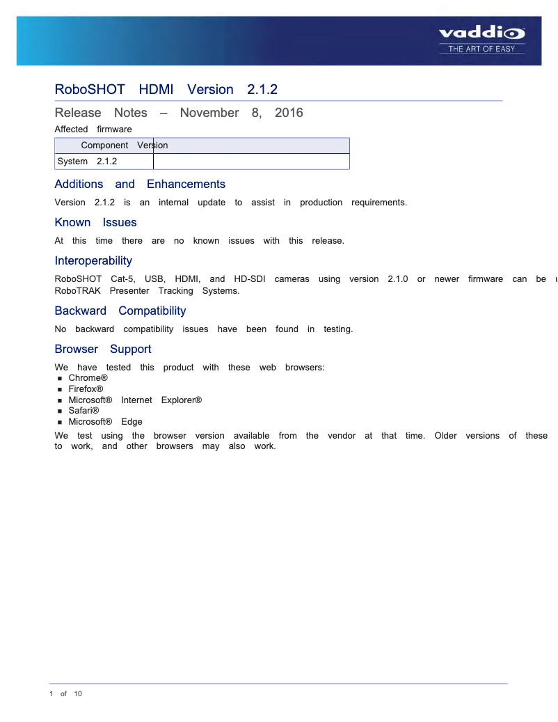 Imagen de la primera página del manual del dispositivo ROBOSHOT 12 HDMI