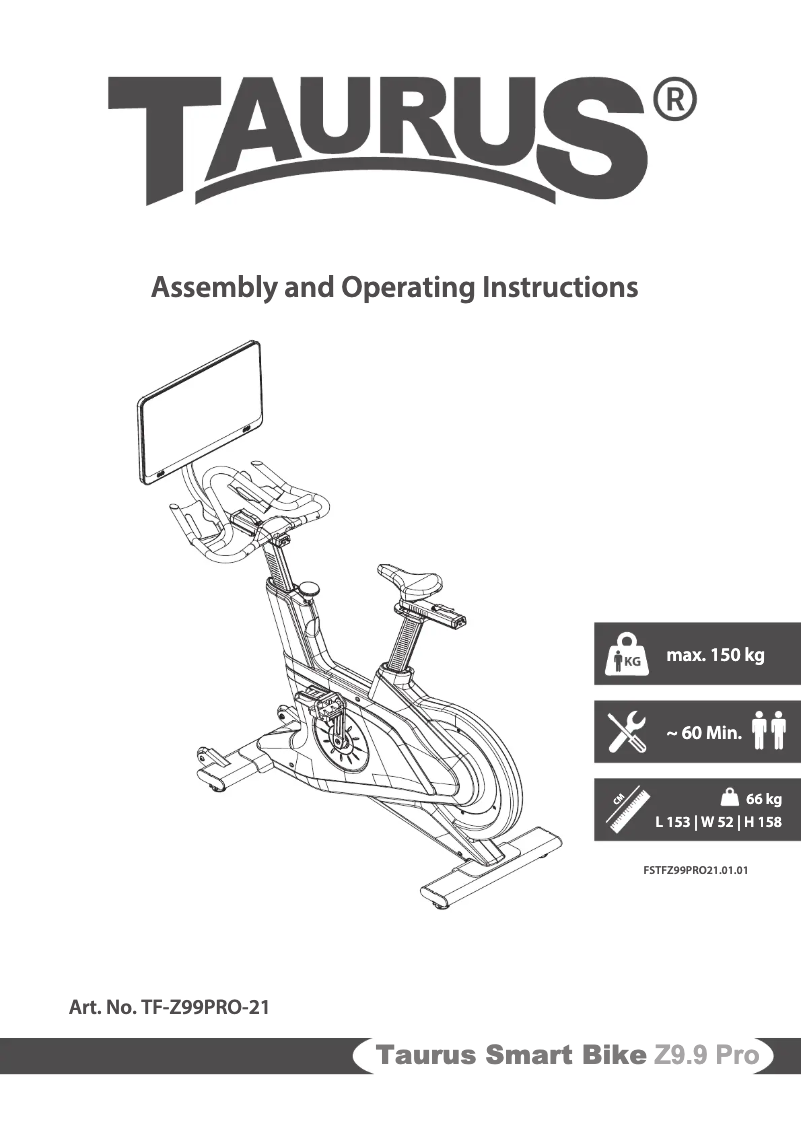 Imagen de la primera página del manual del dispositivo Smart Bike Z9.9 Pro