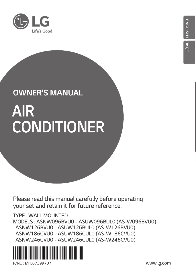 Página 1 del manual Manual de usuario LG ASNW246CVU0