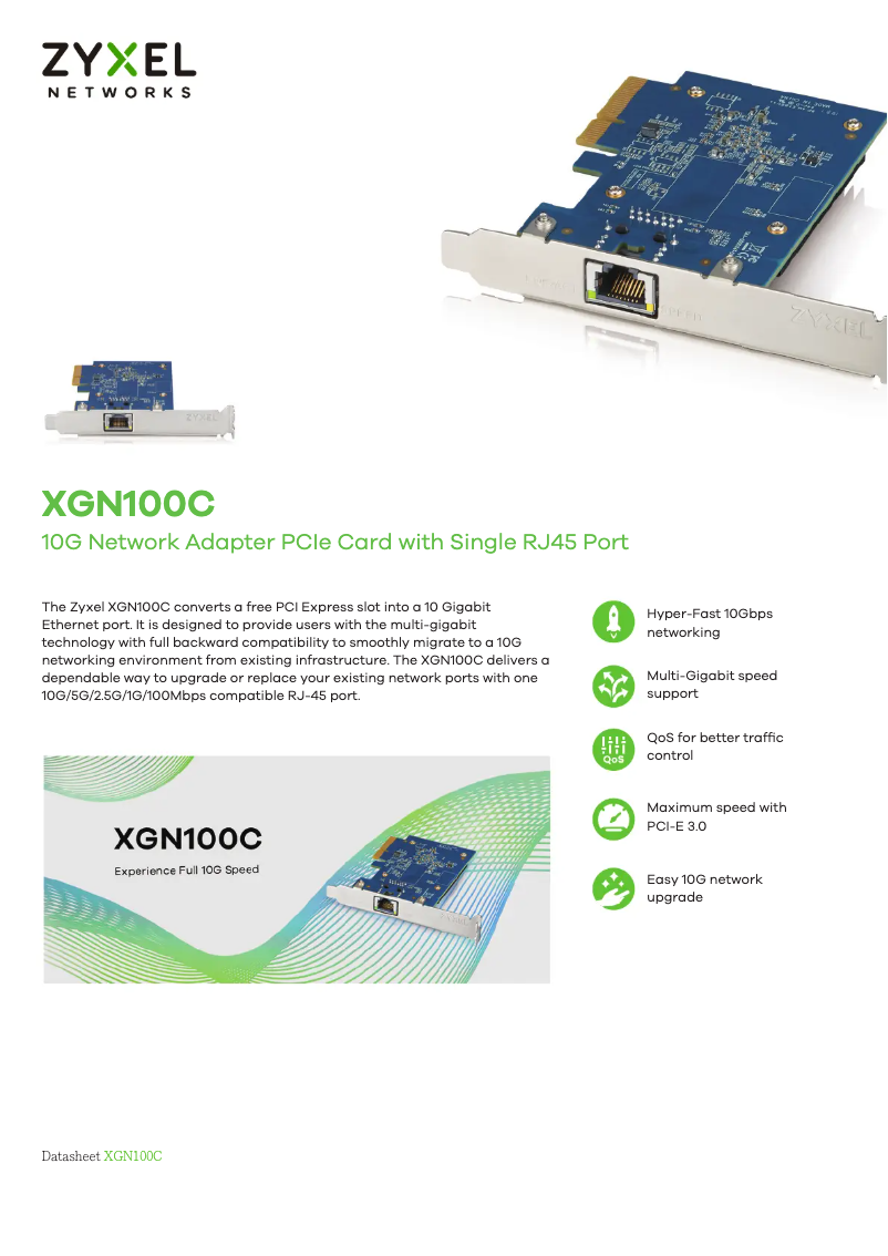 Página 1 del manual Ficha técnica ZyXEL XGN100C