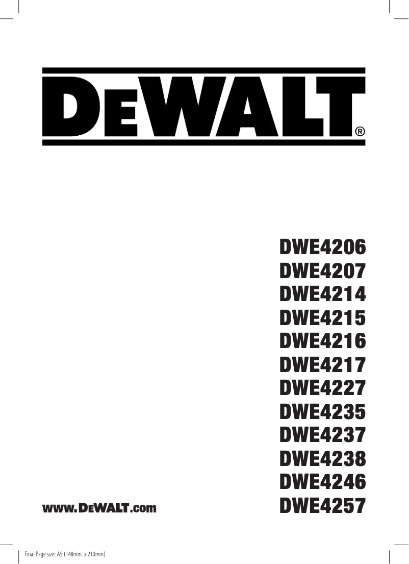 Página 1 del manual Manual de usuario DeWalt DWE4246
