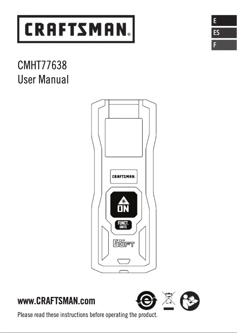 Página 1 del manual Manual de usuario Craftsman CMHT77638