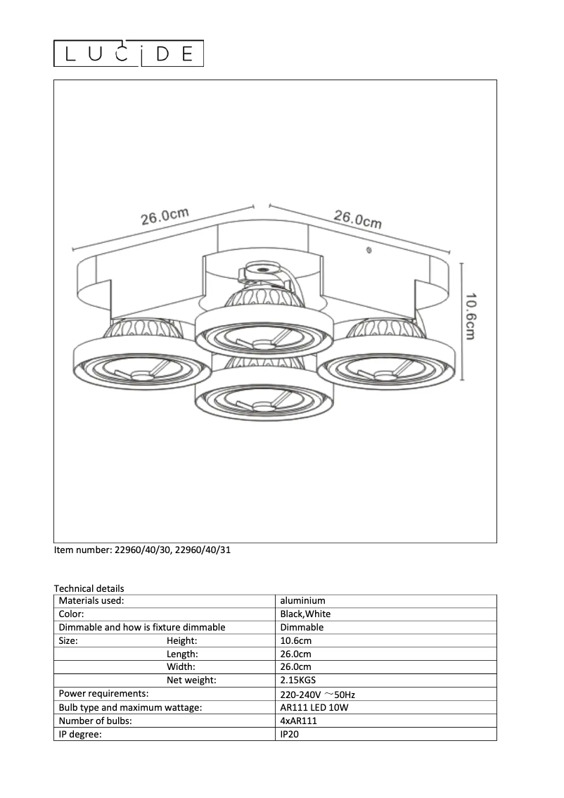 Imagen de la primera página del manual del dispositivo Versum ar111 22960/40/30