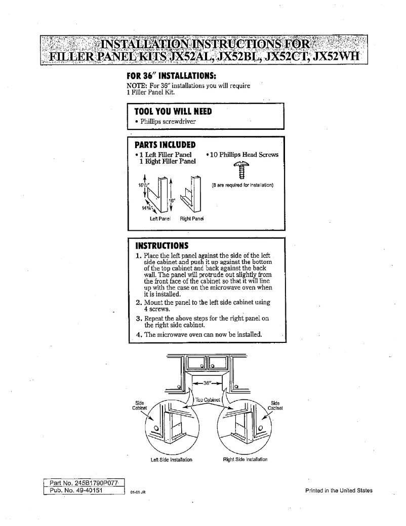Página 1 del manual Manual de usuario GE JX52BL