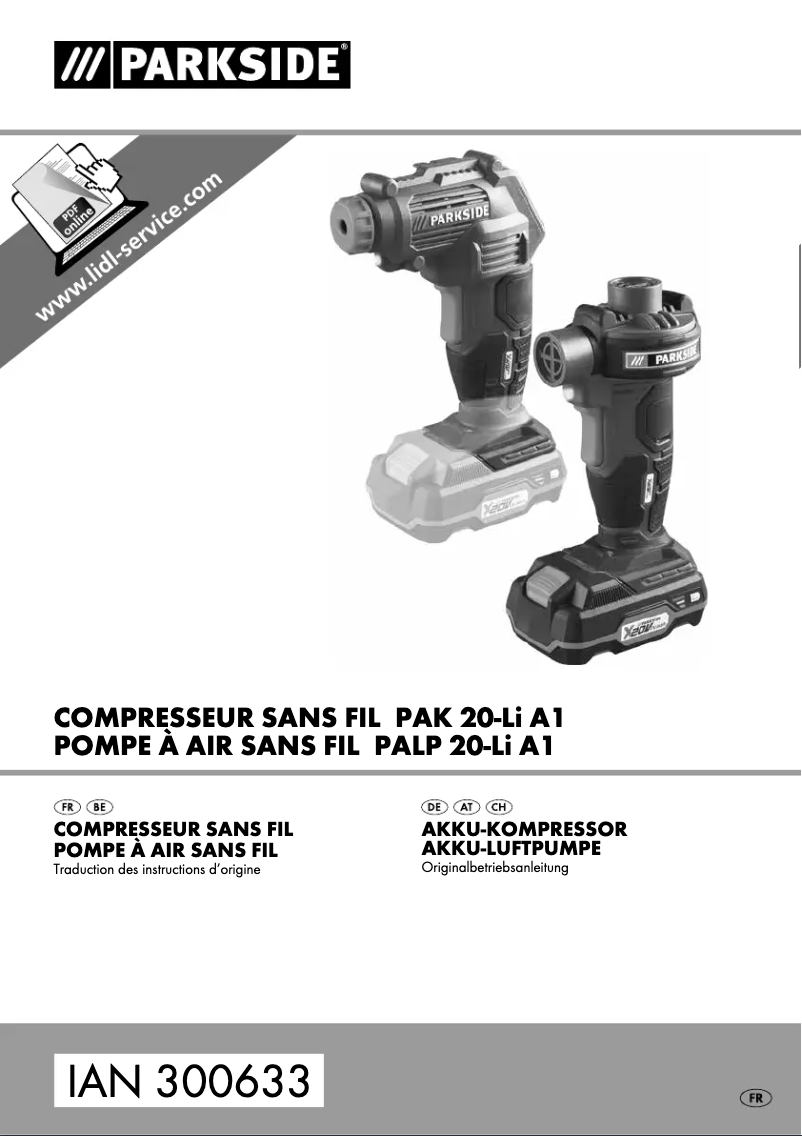 Imagen de la primera página del manual del dispositivo PALP 20-Li A1
