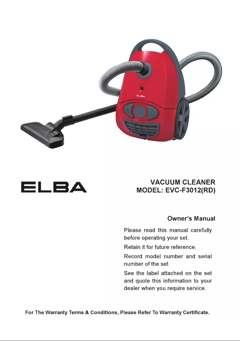 Página 1 del manual Manual de usuario Elba EVC-F3012(RD)