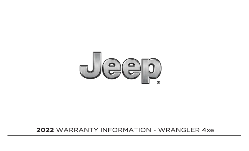 Página 1 del manual Información de garantía Jeep Wrangler 4xe (2022)