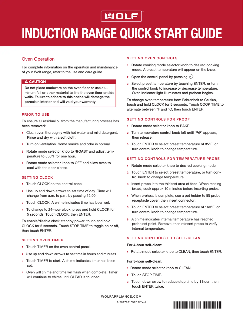 Página 1 del manual Guía de inicio rápido Wolf IR304TTH