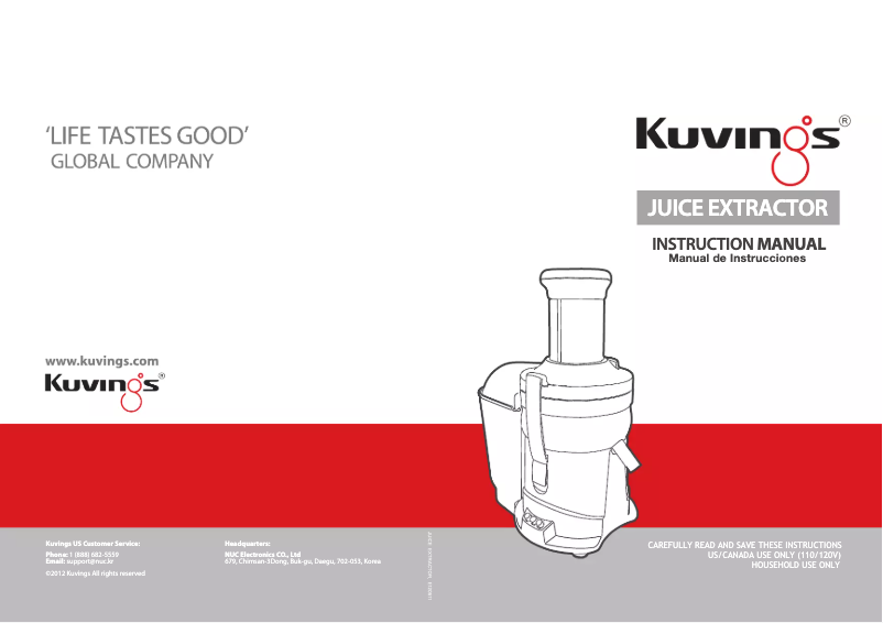 Página 1 del manual Manual de usuario Kuvings NJ-9300U