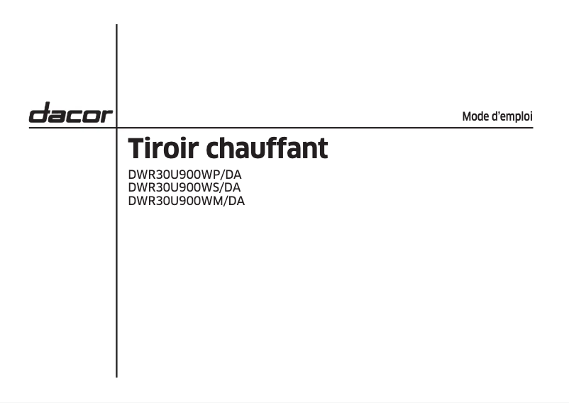 Imagen de la primera página del manual del dispositivo DWR30U900WP