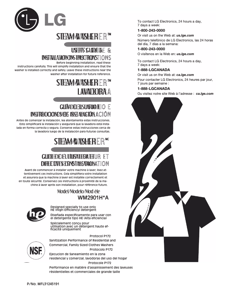 Página 1 del manual Manual de usuario LG WM2901HVA