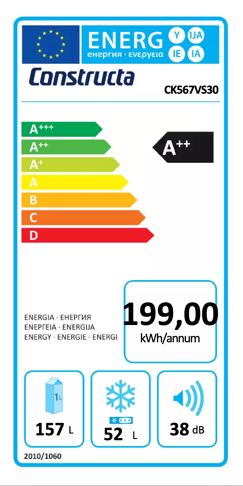 Página 1 del manual Etiqueta energética Constructa CK567VS30