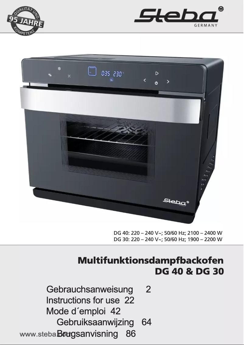 Página 1 del manual Manual de usuario Steba DG 30