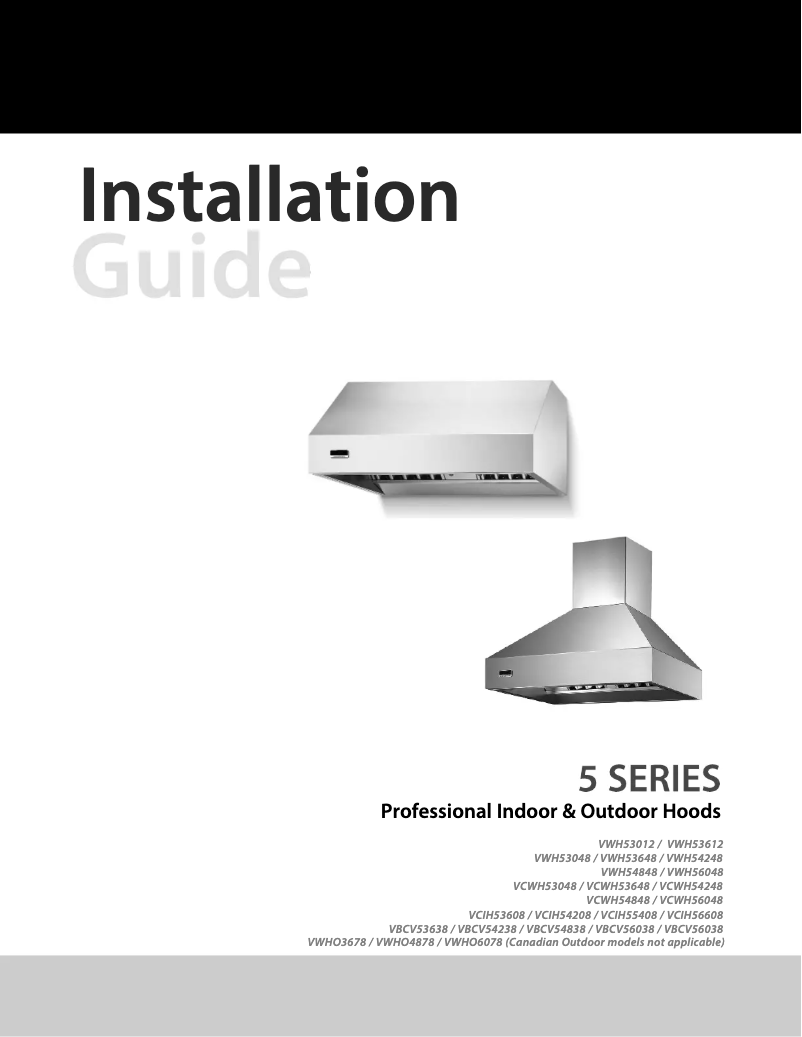 Imagen de la primera página del manual del dispositivo VCWH53048WH