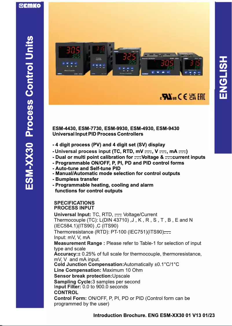 Imagen de la primera página del manual del dispositivo ESM-7730