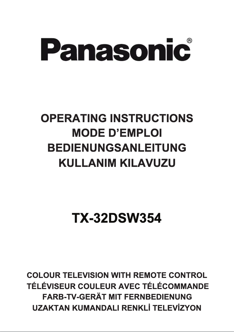 Página 1 del manual Manual de usuario Panasonic TX-32DSW354