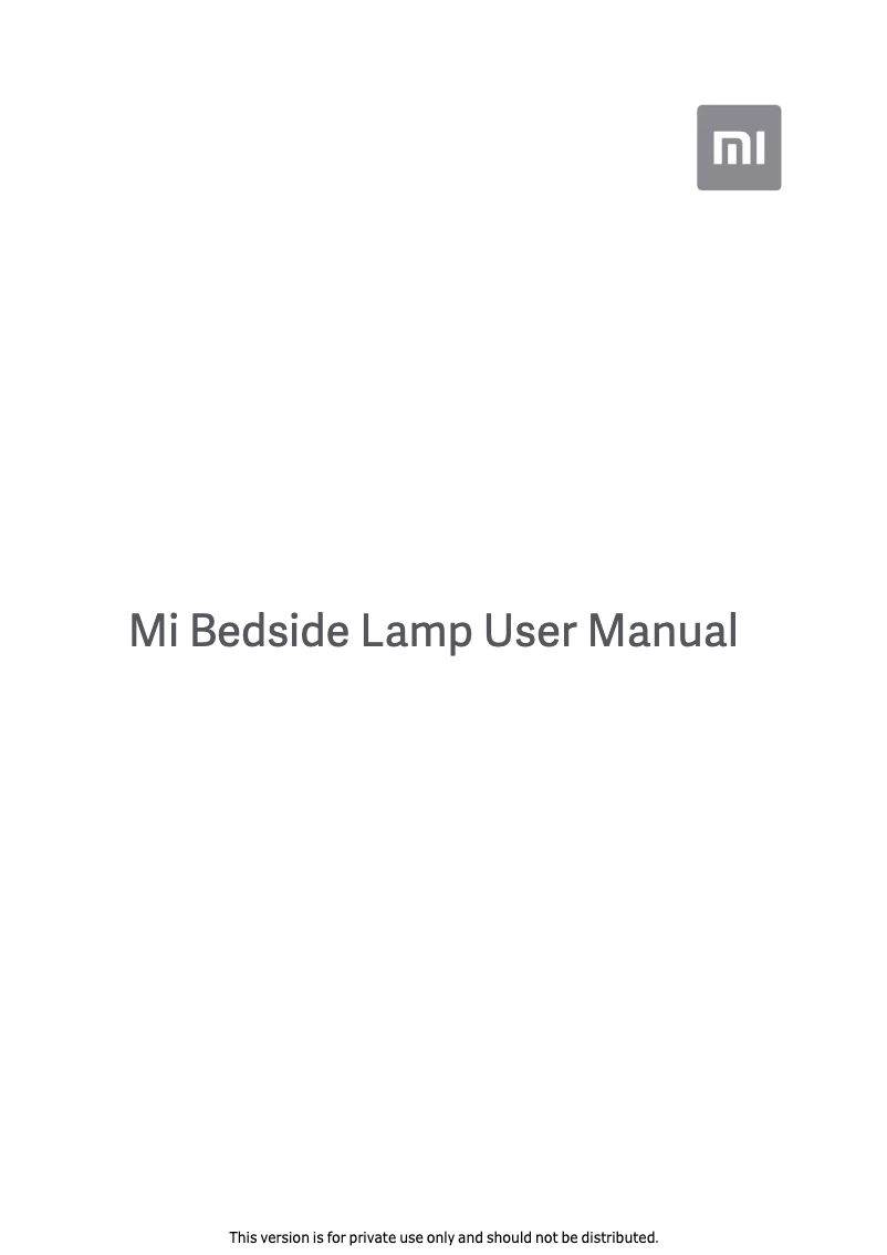 Página 1 del manual Manual de usuario Xiaomi Mi Bedside Lamp