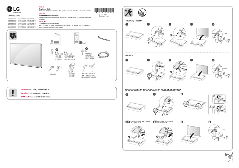 Imagen de la primera página del manual del dispositivo 43UK6300PUE