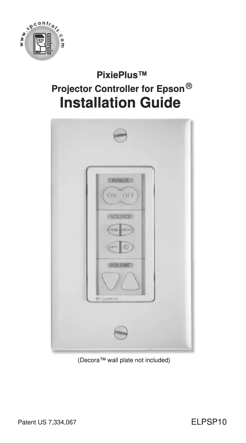 Página 1 del manual Guía de instalación Epson PixiePlus Control System