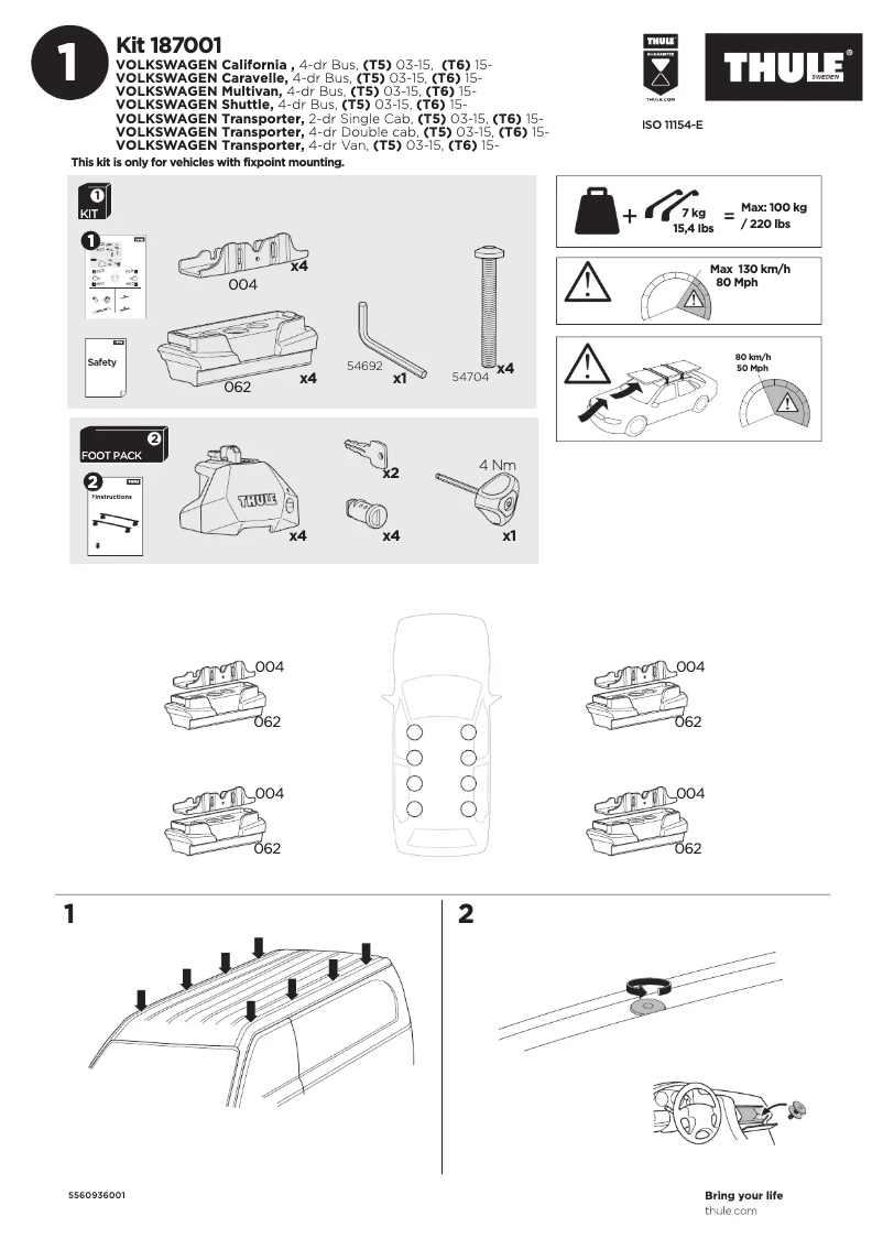 Imagen de la primera página del manual del dispositivo Kit 187001