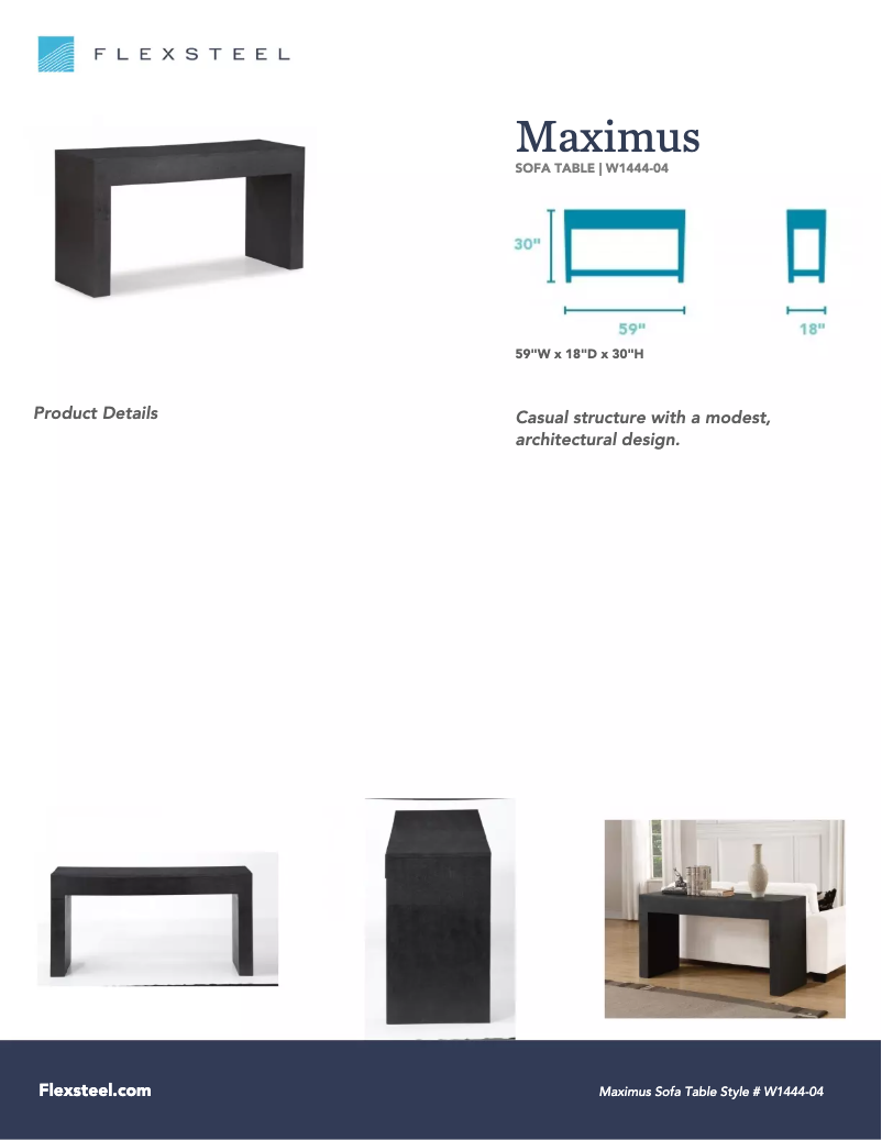 Página 1 del manual Manual de usuario Flexsteel Maximus W1444-04