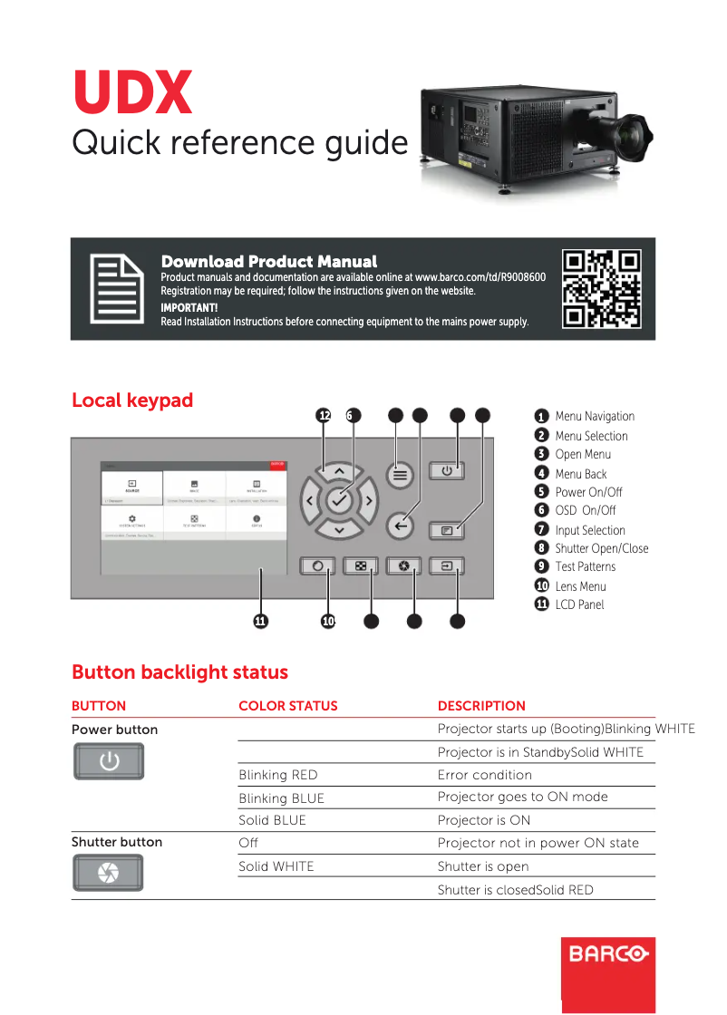 Imagen de la primera página del manual del dispositivo UDX-U45LC