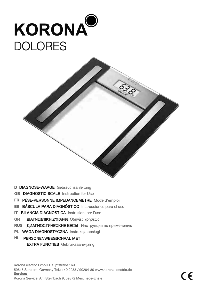 Imagen de la primera página del manual del dispositivo Dolores 73917