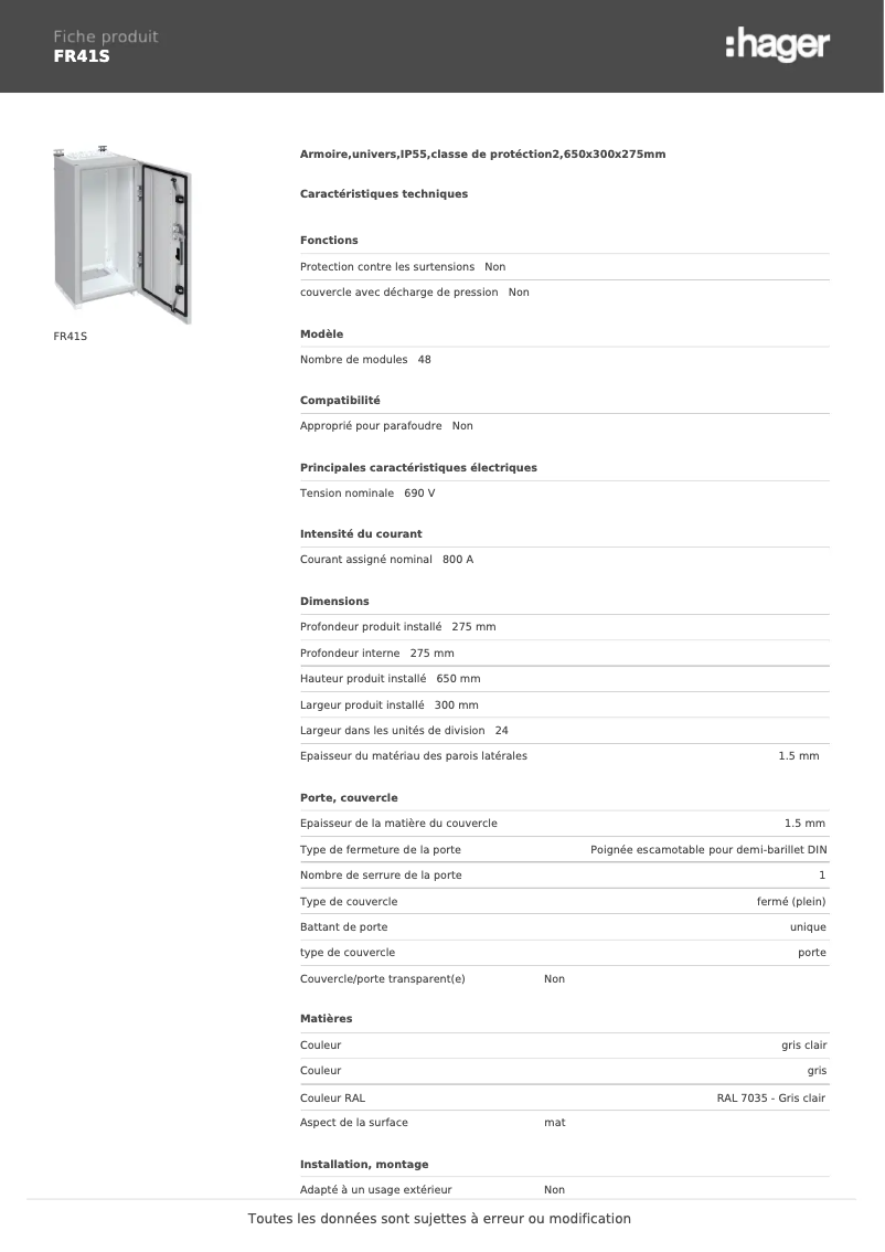 Imagen de la primera página del manual del dispositivo FR41S