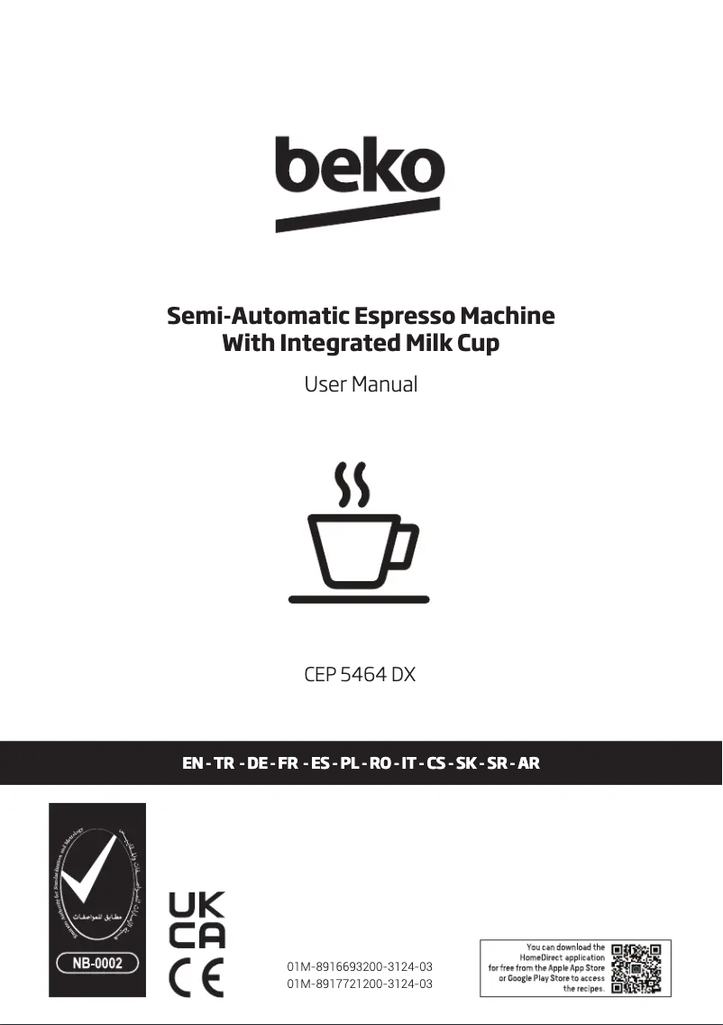 Página 1 del manual Manual de usuario Beko CEP 5464 DX