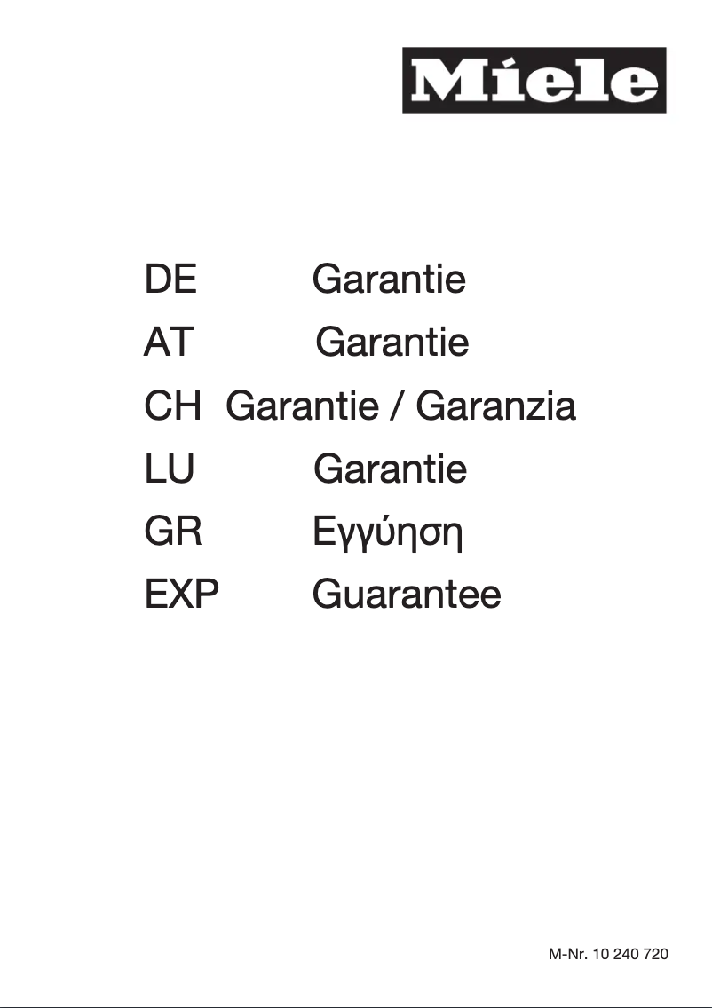 Página 1 del manual Manual de usuario Miele G 6730 SCU