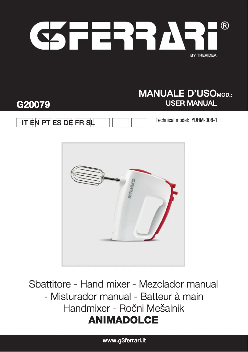 Página 1 del manual Manual de usuario G3 Ferrari Animadolce G20079