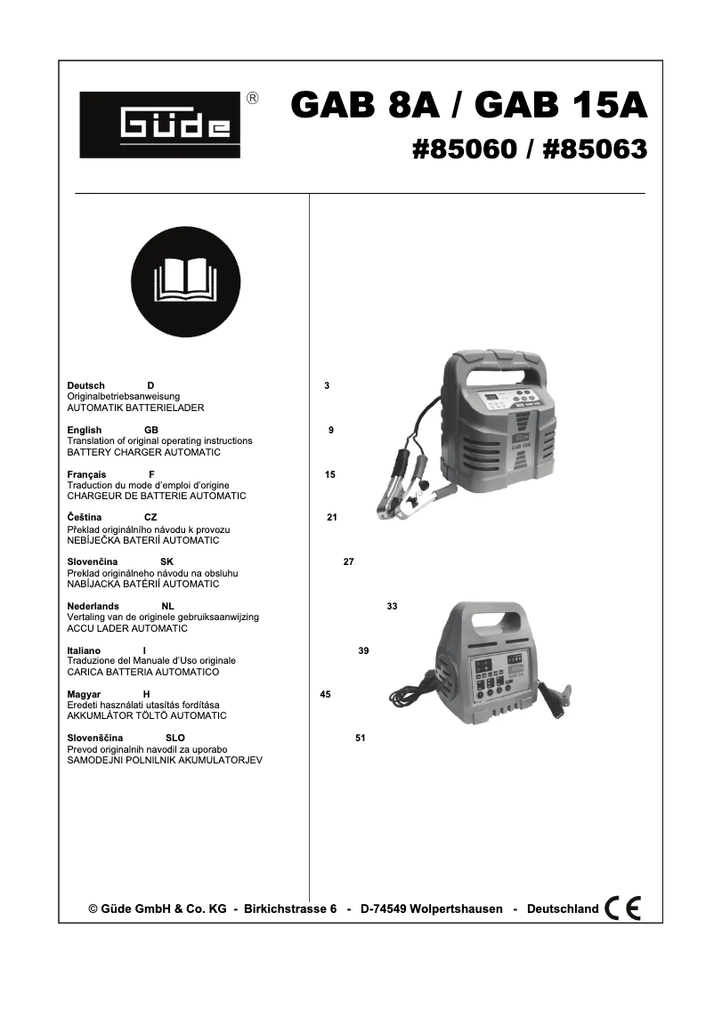 Página 1 del manual Manual de usuario Güde GAB 15A