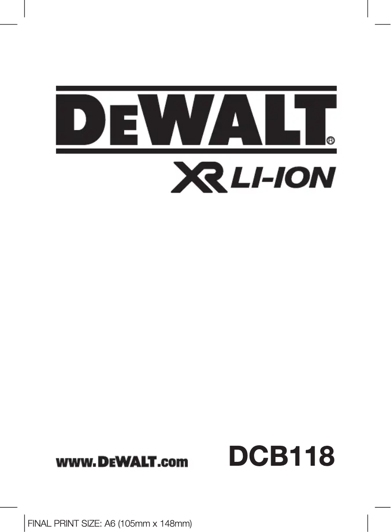 Página 1 del manual Manual de usuario DeWalt DCB118
