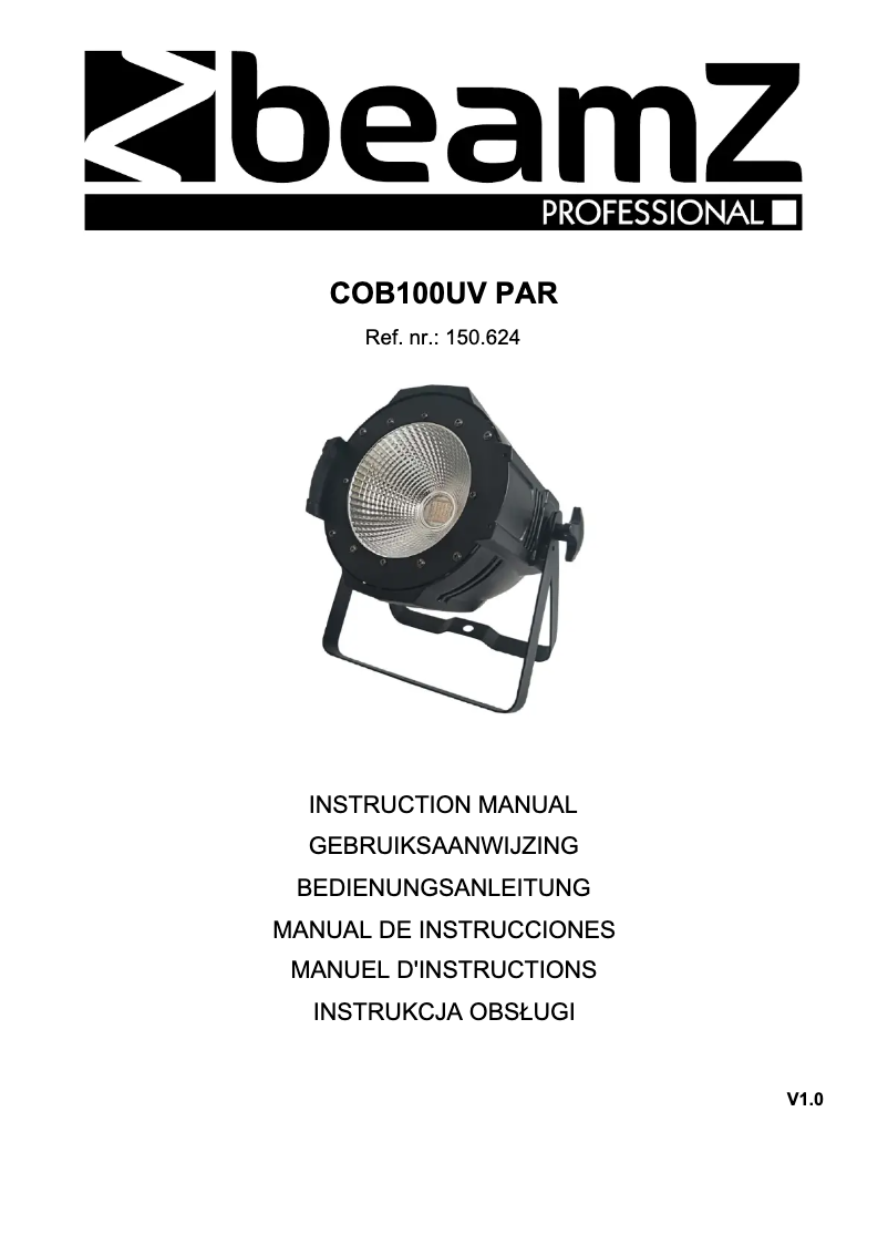 Página nº 1 - Manual de usuario BeamZ COB100UV