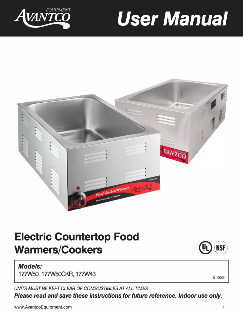 Imagen de la primera página del manual del dispositivo 177W43